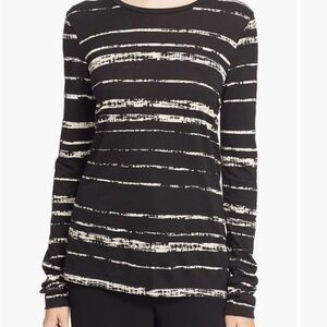 Vince Shadow Stripe Cotton & Modal Crewneck Tee